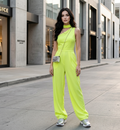 Neon Luxe One-Shoulder Jumpsuit