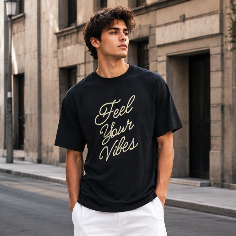 Feel Your Vibes High GSM Pure Cotton Men's T-Shirt