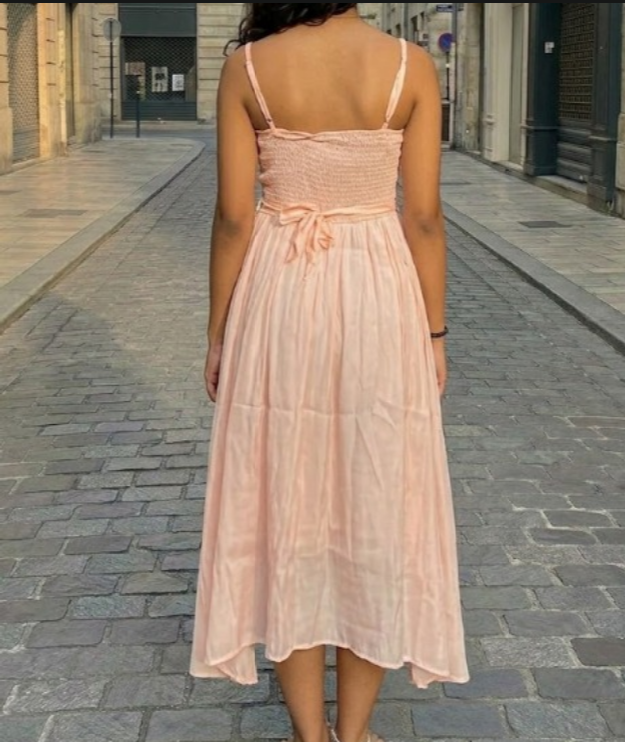 Elegant Ruched Bodice Midi Dress
