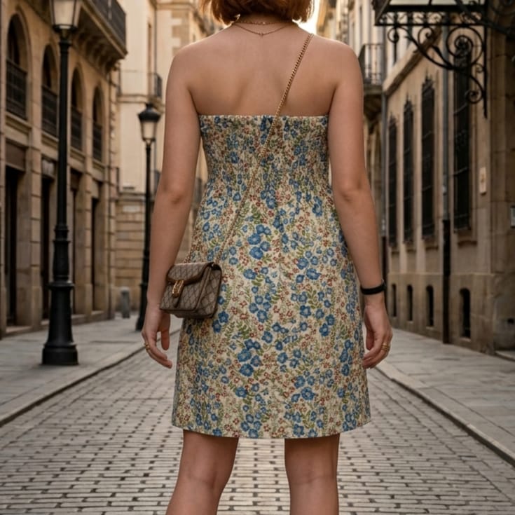Floral Strapless Smocked Mini Dress(Strapless Straps Not Included)