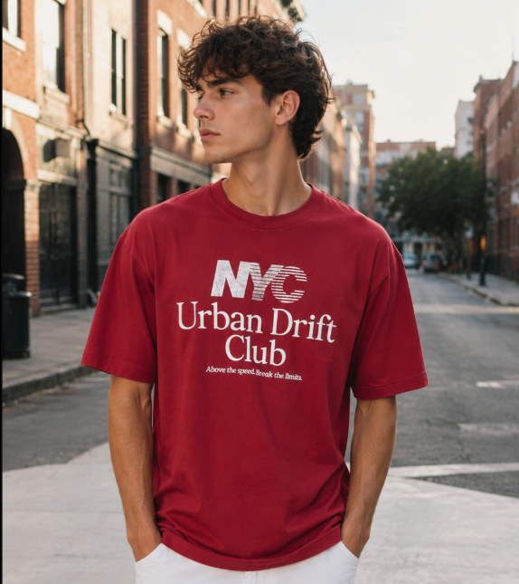 Oversized NYC Drift High GSM Pure Cotton Men's T-Shirt