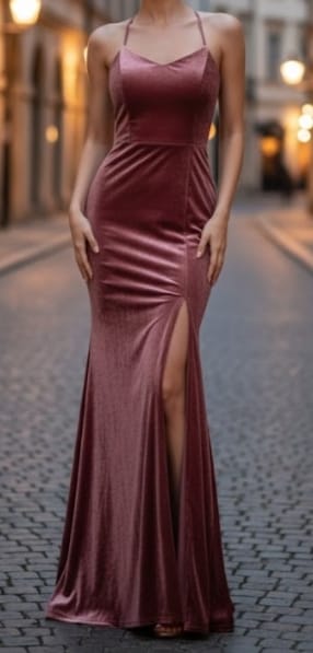 Velvet Slit One Piece