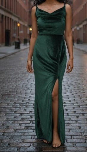 Velvet Slit One Piece