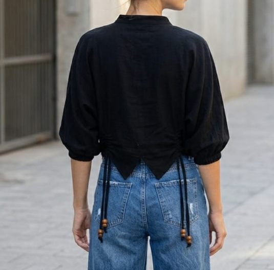Tie-Up Boho Crop Top