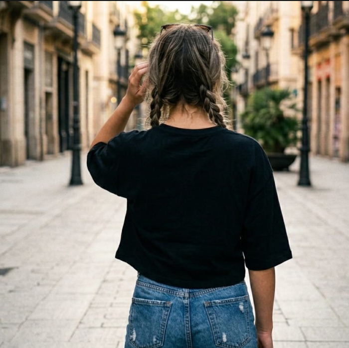 Graphic Cropped Female T-Shirt