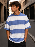 Striped High GSM Pure Cotton Men's T-Shirt