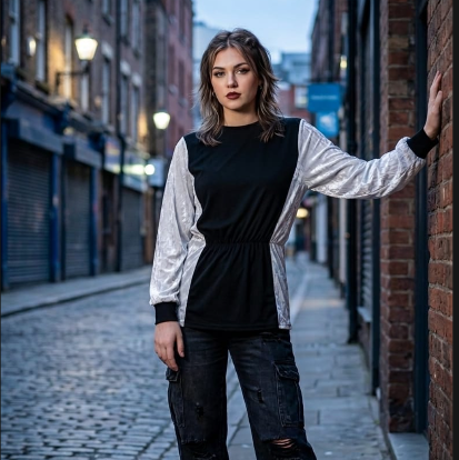 Color Block Streetwear Top