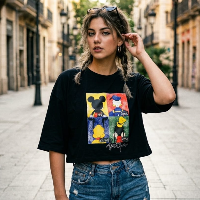 Graphic Cropped Female T-Shirt