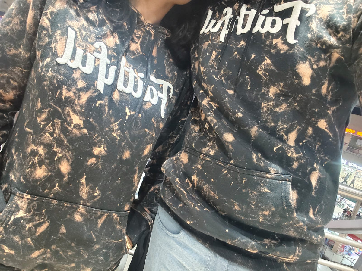 Noir Splash Acid Wash Unisex Hoodie