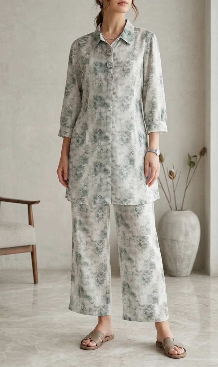 Soft Bloom Tunic Co-ord Set